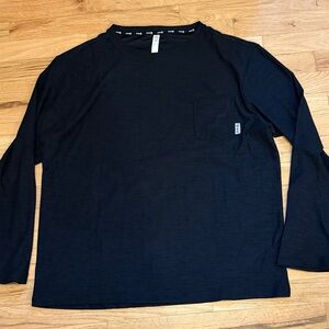 Evoke Stylish Black Long Sleeve Tee XL